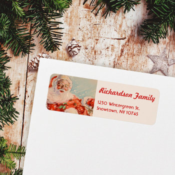 Santa Sleigh Ride Return Address Labels by vintageamerican at Zazzle