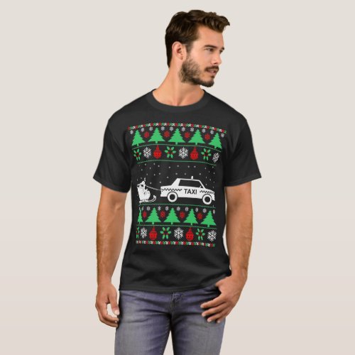 Santa Sleigh Taxi Driver Christmas Ugly Sweater