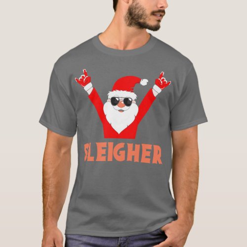 Santa Sleigher Heavy Metal Christmas T_Shirt