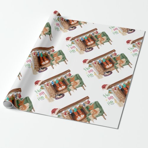 Santa Slippers Christmas Wrapping Paper