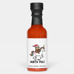 Santa Sloth Riding Unicorn Funny Girl Christmas T- Hot Sauces