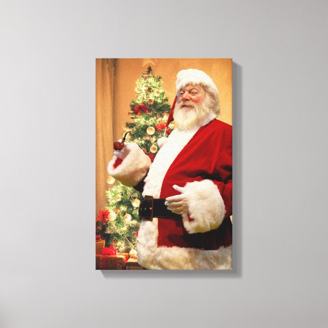 Santa smoking a pipe Canvas print (Front)