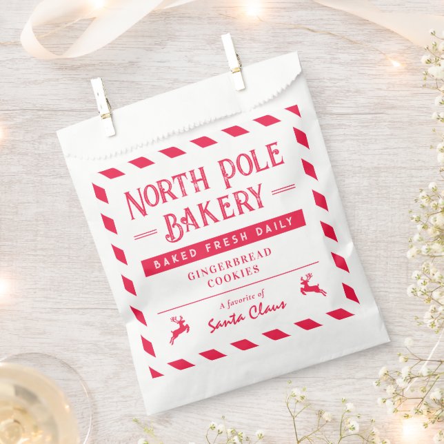 Santa Snack Personalized Christmas Party Favor Bag (Clipped)