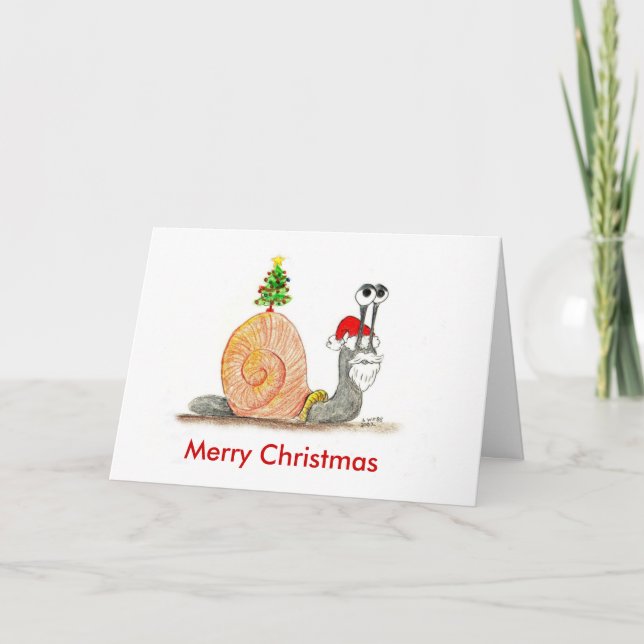 Santa Snail Holiday Card (Front)