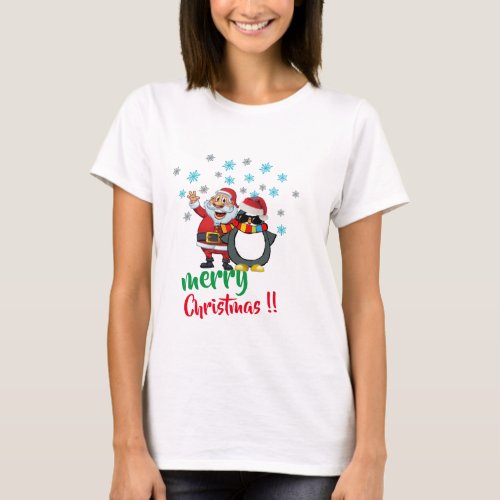 santa snow christmas funny shirt design women