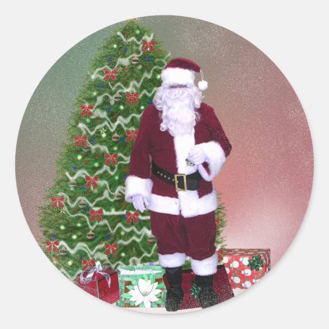 Santa Snow Globe Sticker (Front)