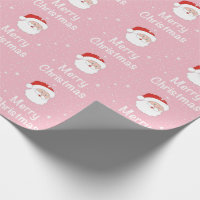 Hot Pink Winter Christmas Tree & Snowflakes Wrapping Paper, Zazzle