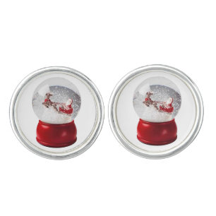 Santa Snowglobe Pair of Cufflinks
