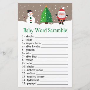 Santa,snowman Baby word scramble game