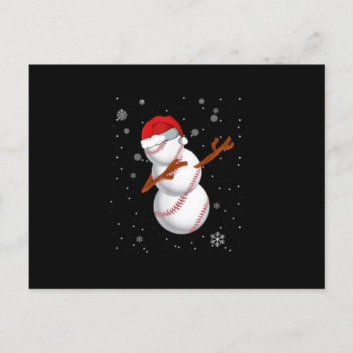 Santa Snowman Baseball Dabbing Heart Invitation Postcard