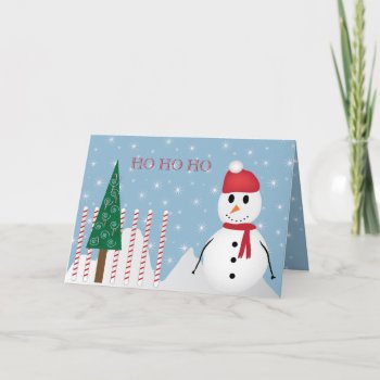 Santa Snowman Candy Canes Card by RossiCards at Zazzle