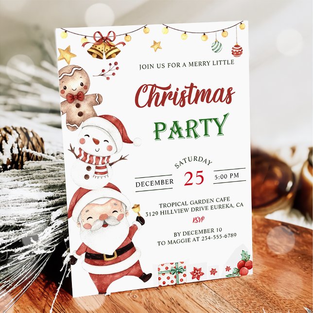 Santa Snowman Christmas Party Invitation (Creator Uploaded)