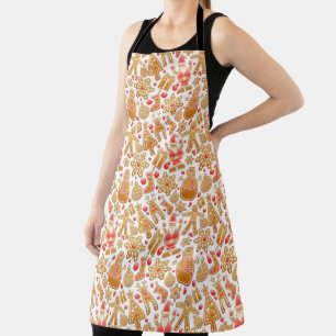 Santa & Snowman Gingerbread Christmas Cookies Apron