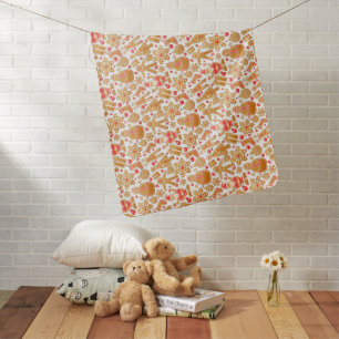 Santa & Snowman Gingerbread Christmas Cookies Baby Blanket