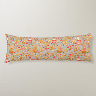 Santa & Snowman Gingerbread Christmas Cookies Body Pillow