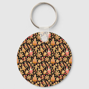 Santa & Snowman Gingerbread Christmas Cookies Keychain