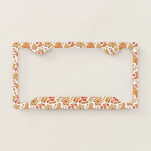 Santa & Snowman Gingerbread Christmas Cookies License Plate Frame