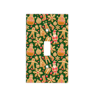 Santa & Snowman Gingerbread Christmas Cookies Light Switch Cover