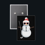 Santa Snowman Golf Ball Christmas Golfer Gift  Button<br><div class="desc">Santa Snowman Golf Ball Christmas Golfer Gift</div>