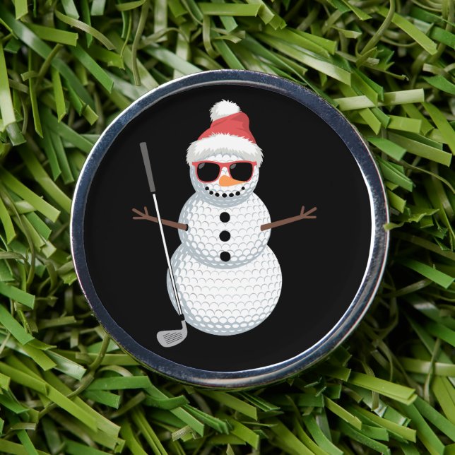 Santa Snowman Golf Ball Christmas Golfer Gift  Divot Tool (Insitu (On Grass))