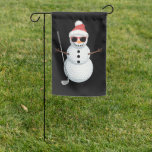 Santa Snowman Golf Ball Christmas Golfer Gift  Garden Flag<br><div class="desc">Santa Snowman Golf Ball Christmas Golfer Gift</div>