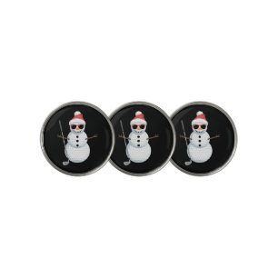 Santa Snowman Golf Ball Christmas Golfer Gift Golf Ball Marker
