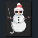 Santa Snowman Golf Ball Christmas Golfer Gift  Magnet<br><div class="desc">Santa Snowman Golf Ball Christmas Golfer Gift</div>