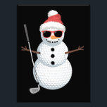 Santa Snowman Golf Ball Christmas Golfer Gift  Photo Print<br><div class="desc">Santa Snowman Golf Ball Christmas Golfer Gift</div>