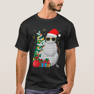 Santa Snowman Golf Ball Christmas Golfer T-Shirt