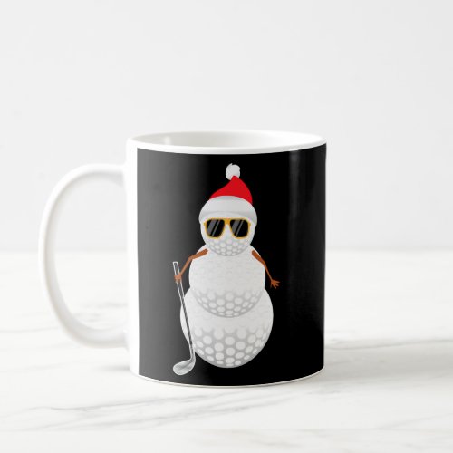 Santa Snowman Golf Ball Golfer Coffee Mug