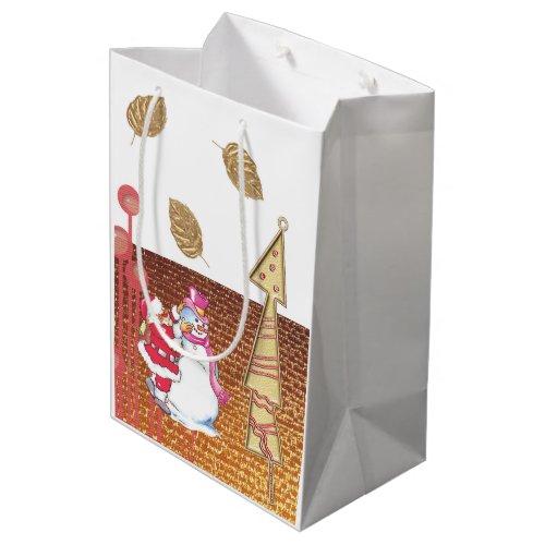 Santa Snowman Merry Christmas Gift Bags