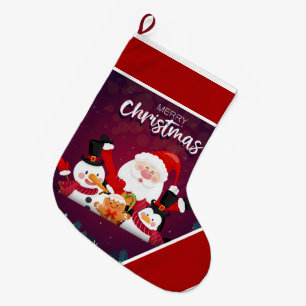 Santa ,Snowman penguin large christmas stocking