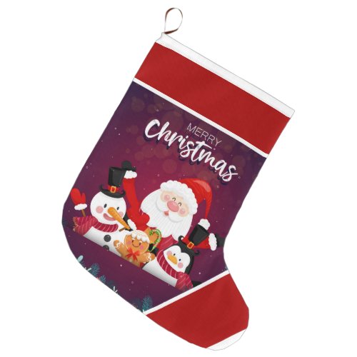  Santa Snowman  penguin  large christmas stocking