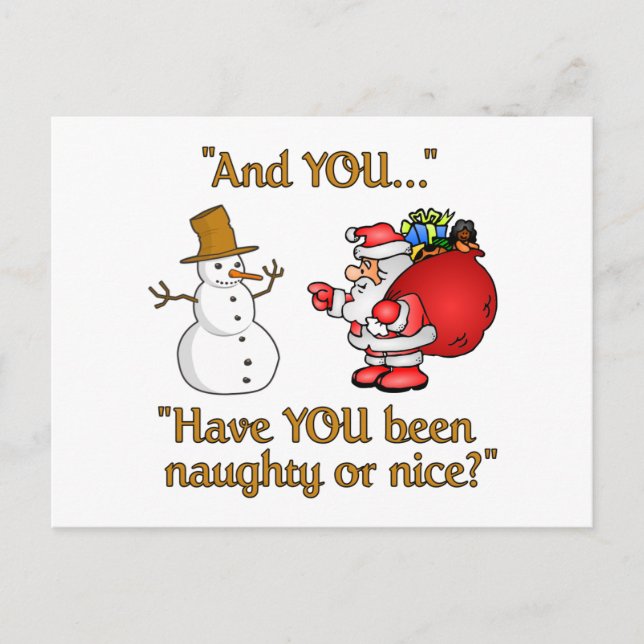 Santa & Snowman postcard - customize (Front)