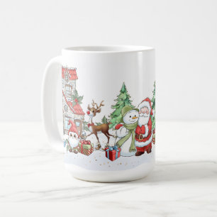Santa Snowman Reindeer Christmas Coffee Mug