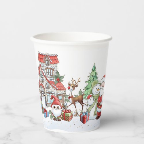 Santa Snowman Reindeer Christmas Paper cup