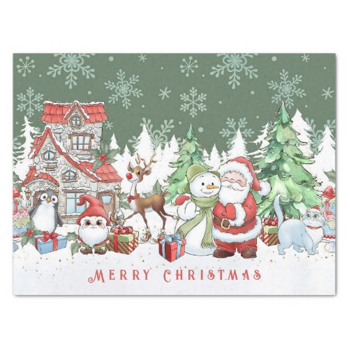 Santa Snowman Reindeer Christmas  Tissue Paper