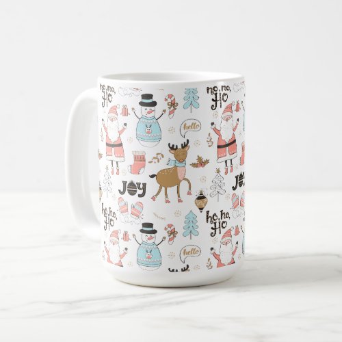 Santa Snowman Reindeer Pattern ID559 Coffee Mug