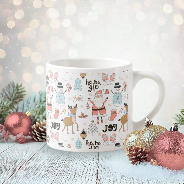 Santa, Snowman, Reindeer Pattern ID559 Espresso Cup (Creator Uploaded)