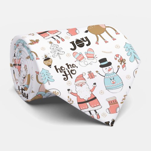 Santa Snowman Reindeer Pattern ID559 Neck Tie