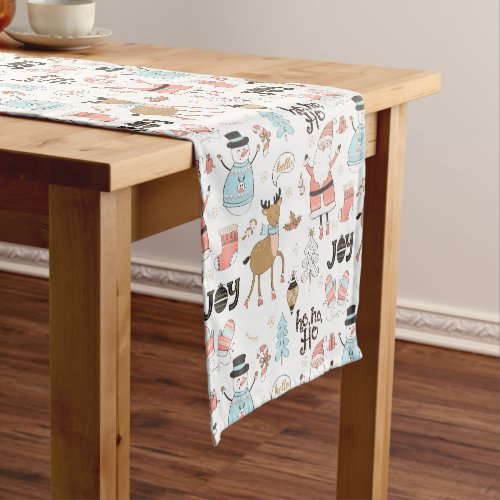 Santa Snowman Reindeer Pattern ID559 Short Table Runner