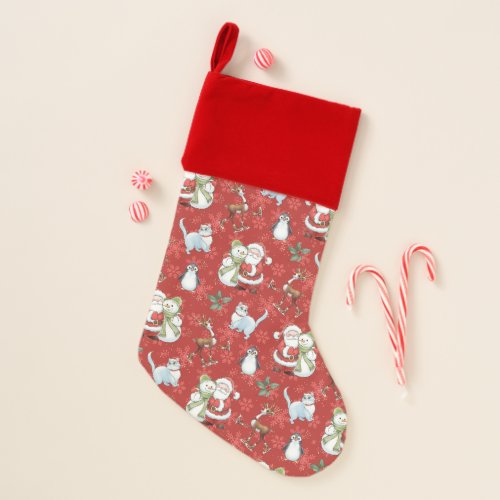 Santa Snowman Rudolph Christmas Stocking