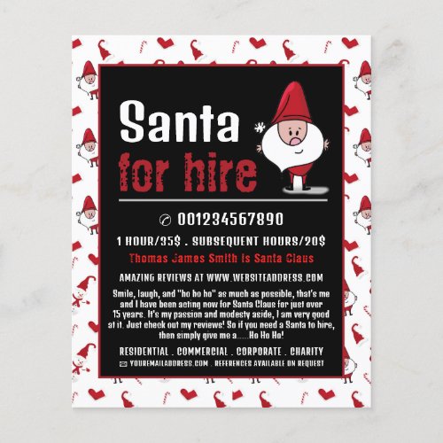 Santa  Snowman Santa Claus Entertainer Advert Flyer