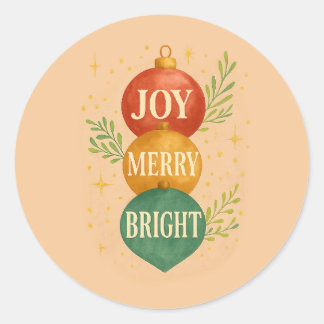 Santa & Snowman Winter Scene – Festive Holiday  Classic Round Sticker