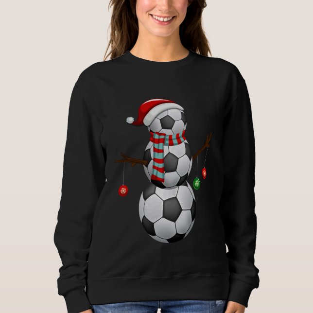 Santa Snowman Xmas Gifts Funny Player Soccer Chris Sweatshirt (Front)