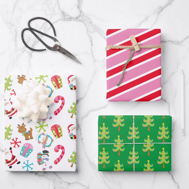 Santa, Snowmen & Reindeer  Wrapping Paper Sheets (Creator Uploaded)
