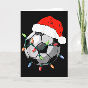 Santa Soccer Ball Shirt Men Youth Boys Christmas P Card