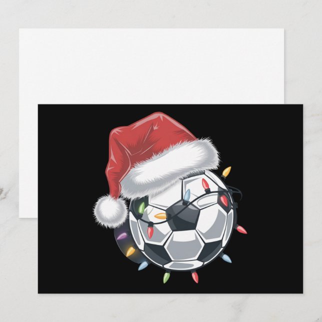Santa Soccer Ball Sports Christmas Soccer Player  Holiday Card (Front/Back)