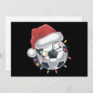 Santa Soccer Ball Sports Christmas Soccer Player Holiday Card