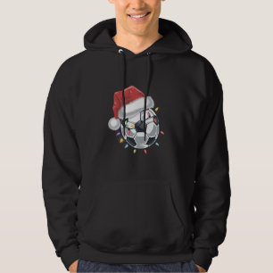 Santa Soccer Ball Sports Christmas Soccer Player  Hoodie